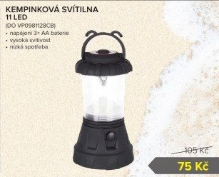 Kempingová LED svítilna