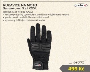 Motorkářské rukavice Ridero