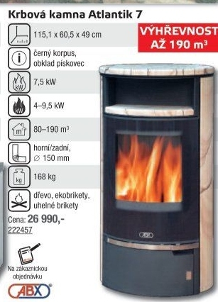Krbová kamna Atlantik 7 ABX