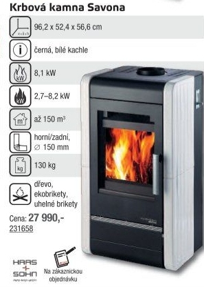Krbová kamna Savona HAAS + SOHN
