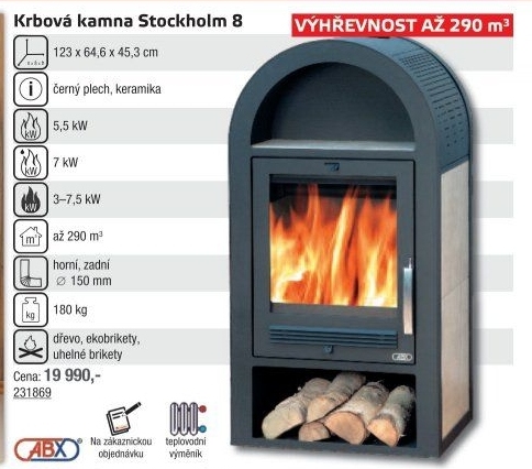 Krbová kamna Stockholm 8 ABX