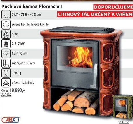 Kachlová kamna Florencie ABX