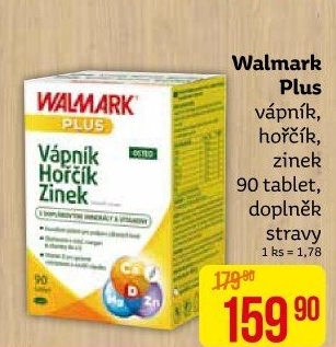 Doplněk stravy Vápník hořčík zinek Plus Walmark