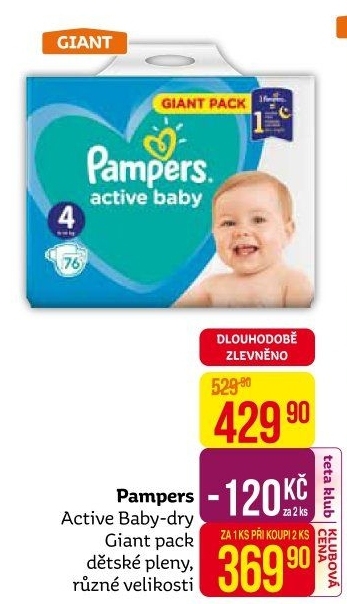 Pleny dětské Pampers Active Baby Dry