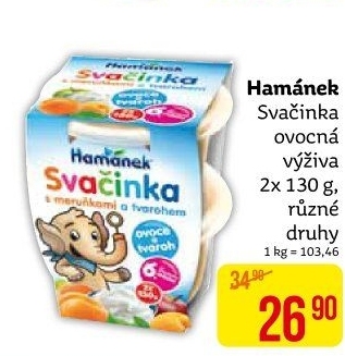Příkrm ovocný Svačinka Hamánek