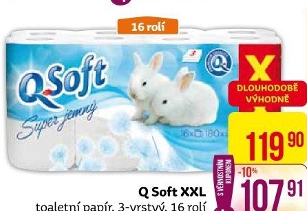 Toaletní papír 3vrstvý Q Soft