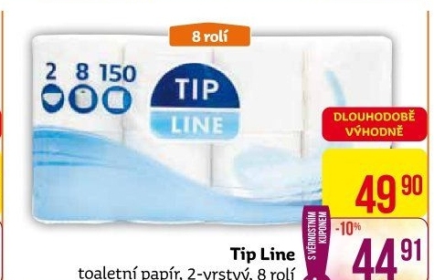 Toaletní papír 2vrstvý Tip Line