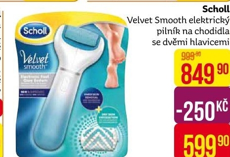 Pilník elektrický na chodidla Velvet smooth Scholl