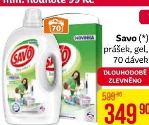 Prací prášek bez chloru Savo