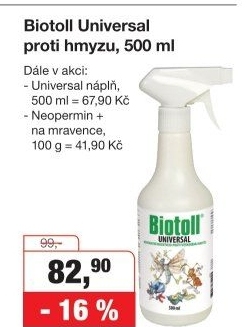 Přípravek proti mravencům prášek Neopermin Biotoll