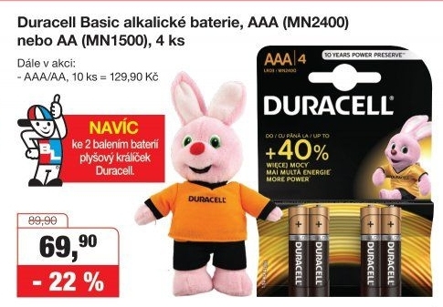Baterie alkalické Duracell