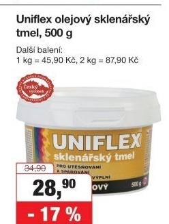 Sklenářský tmel Uniflex Barvy a laky Hostivař