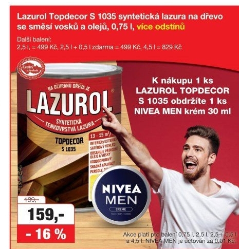 Lazura na dřevo Topdecor Lazurol