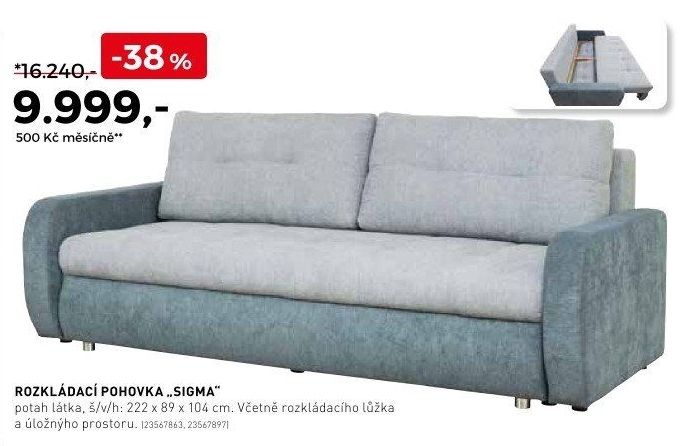 Rozkládací pohovka Sigma