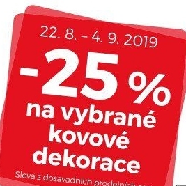 ´-25% na vybrané kovové dekorace