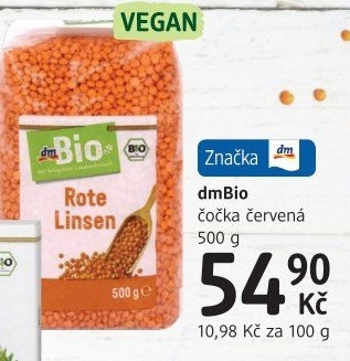 Čočka červená dm Bio