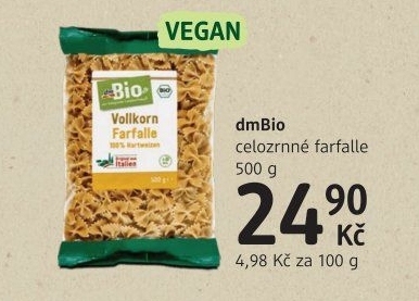 Celozrnné těstoviny dm Bio