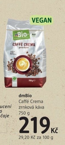 Zrnková káva Caffé Crema dm Bio