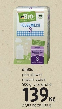 Mléčná výživa dm Bio
