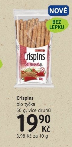 Tyčinky Crispins bez lepku bio Extrudo