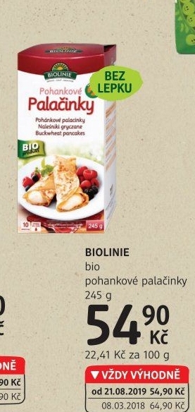 Směs Palačinky bez lepku pohankové Biolinie