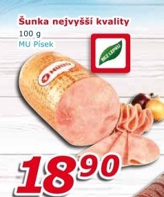 Šunka nejvyšší jakosti Maso uzeniny Písek