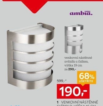 VENKOVNÍ NÁSTĚNNÉ SVÍTIDLO