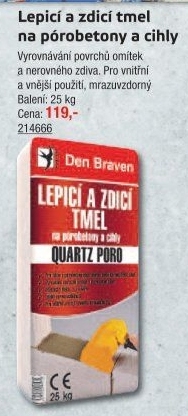 Lepicí a zdicí tmel Quartz Poro Den Braven