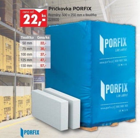 Příčková tvárnice Porfix