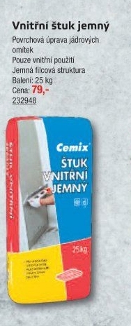 Štuková omítka Cemix