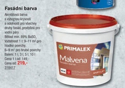 Fasádní barva Malvena Primalex