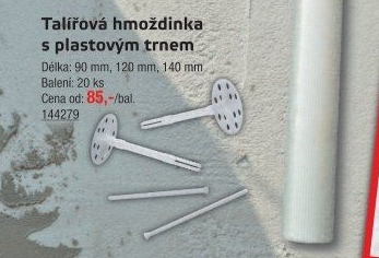 Talířová hmoždinka s trnem