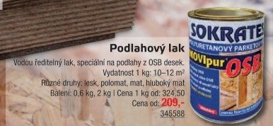 Podlahový lak Movi Pur OSB Sokrates