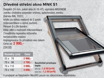 Dřevěné střešní okno