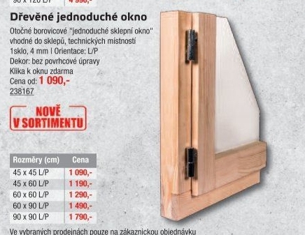 Dřevěné okno Radex