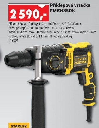 Příklepová vrtačka FMEH850K-QS Stanley FatMax
