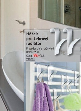 Háček pro žebrový radiátor Wenco