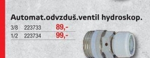 Automatický odvzdušňovací ventil Guvex