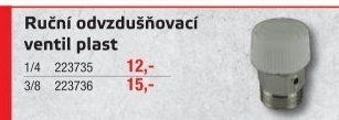 Ruční odvzdušňovací ventil Guvex