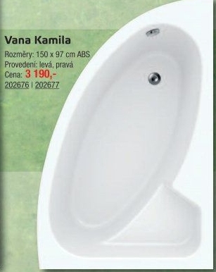 Koupelnová vana rohová Teiko