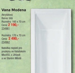 Koupelnová vana akrylA - Interiéry