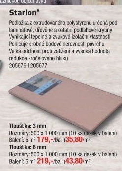 Izolační podložka Starlon