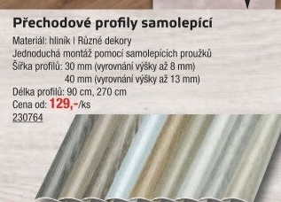 Přechodový profil samolepicí