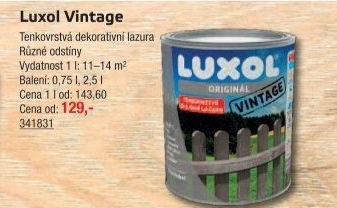 Lazura na dřevo Vintage Luxol