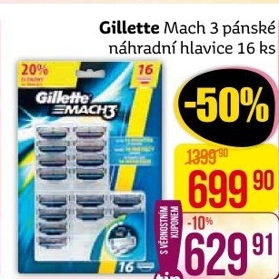 Náhradní hlavice pánské Mach 3 Gillette