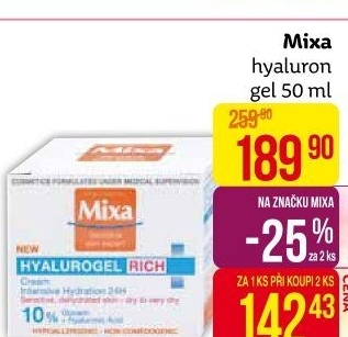 Krém hydratační Hyalurongel Mixa