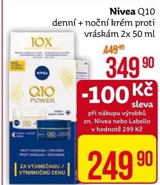 Balení krém denní a noční proti vráskám Q10 Nivea