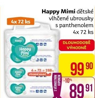 Vlhčené ubrousky dětské Happy Mimi