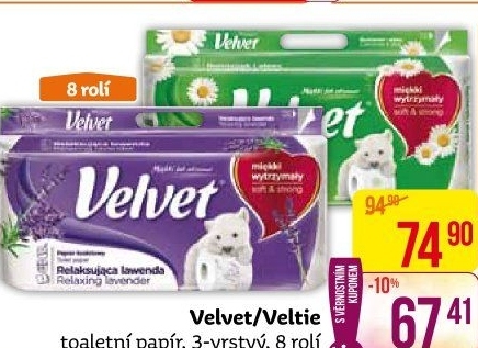 Toaletní papír 3vrstvý Velvet