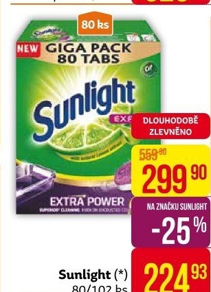 Kapsle do myčky Extra Power Sunlight